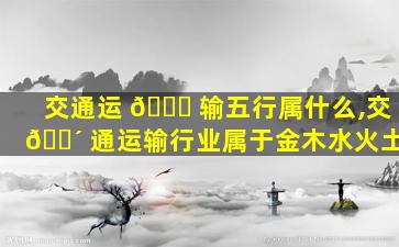 交通运 💐 输五行属什么,交 🐴 通运输行业属于金木水火土